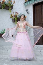 PRESENTING INDIAN LOOK NET LEHENGA CHOLI WITH DUPATTA FOR RECEPTION PARTY WEAR