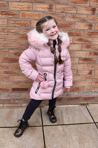 New Girl Shiny Black Fur Lined Puffer Coat Age5/6 7/8 9/10 11/12 13/14 15/16 - Picture 4 of 34