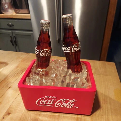 Vintage Coca Cola Light Up 2 Bottle Musical Ice Cooler Water Fountain - Works