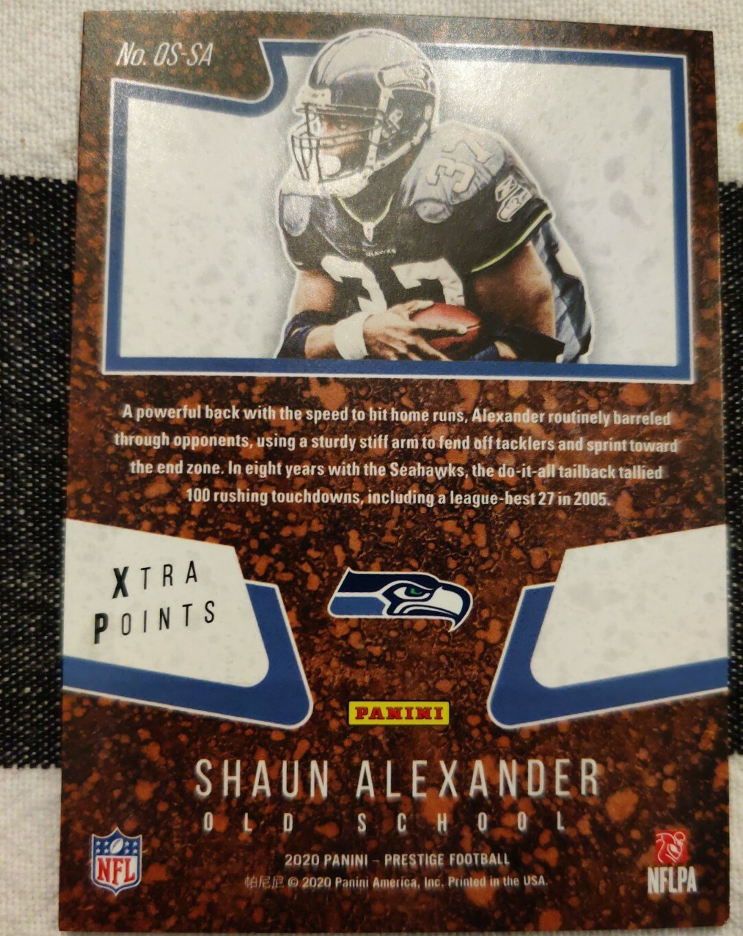 2020 SHAUN ALEXANDER Panini Prestige OLD SCHOOL Blue Foil Insert 225/