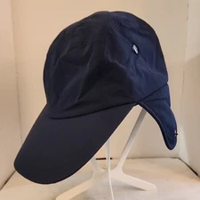 Lands End Trapper Hat Running Ear Flap Fleece Lining Black Size S-M