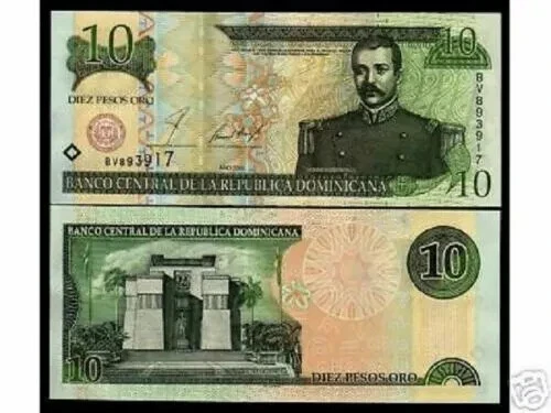 Dominican Republic 10 PESOS P-165 2001 x 100 Pcs Lot BUNDLE UNC Tone PACK NOTE - Image 4 of 4