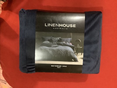 Single Bed Quilt Cover - Linen House - Heath Indigo Sale
