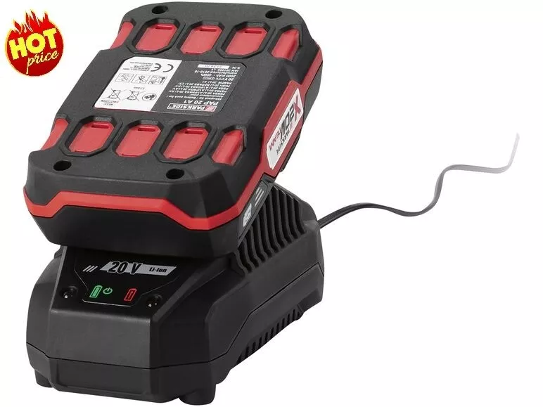 PARKSIDE 20v 2Ah Cordless Battery and Charger Compatible With Tools X 20V Team