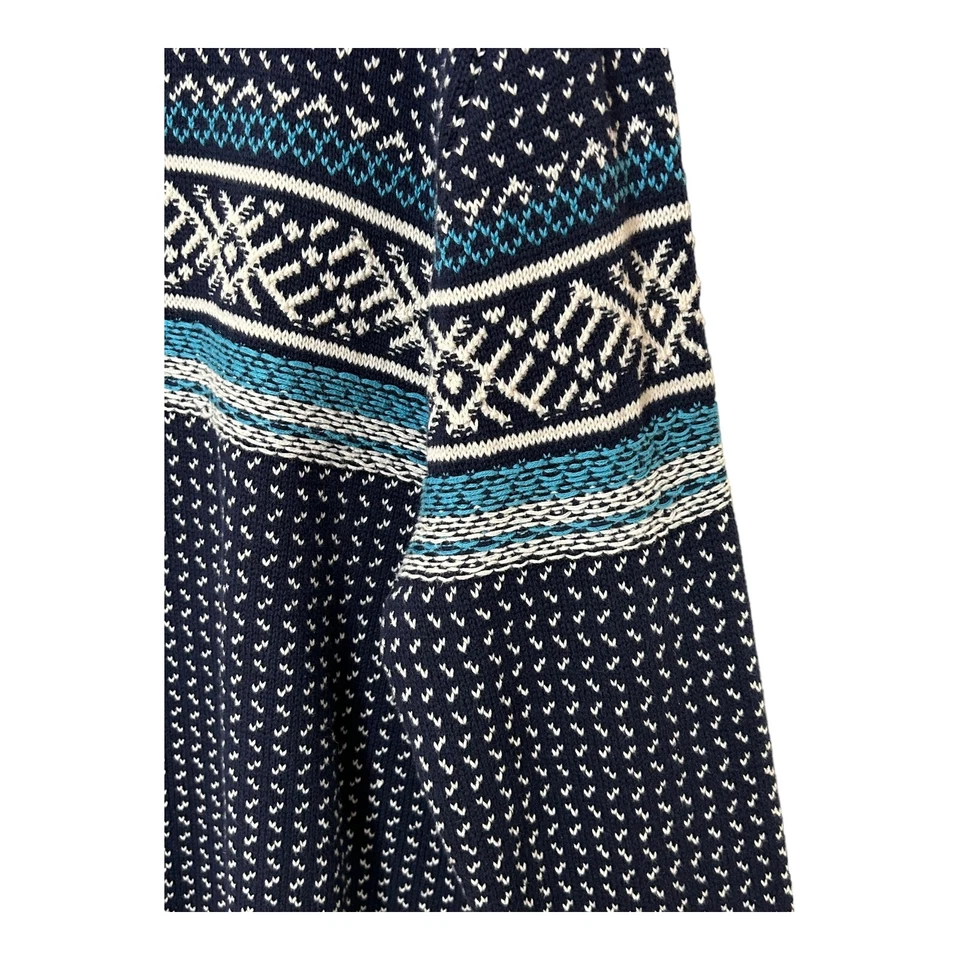 Suéter de punto nórdico Merona Fair Isle para hombre 2XL azul agua crema pulóver de algodón Foto 4 de 4