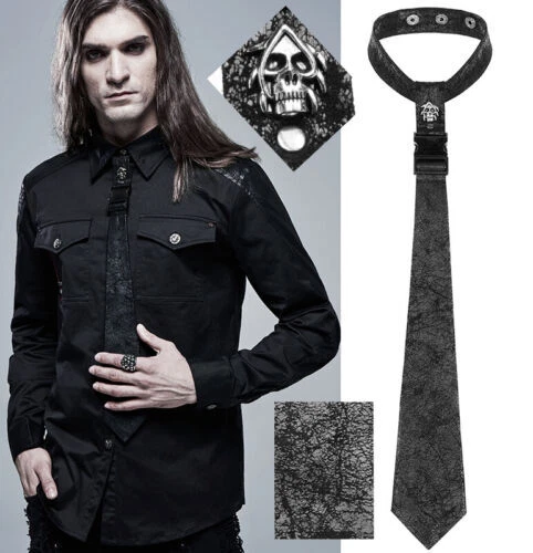 Faux Leather Skull Ties for Men