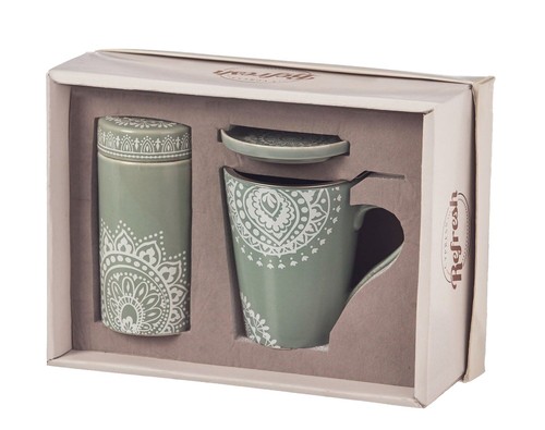 Mr Coffee 14oz. Ceramic Coffee Tea Cup, Maroon & Brown Travel Tumbler | eBay