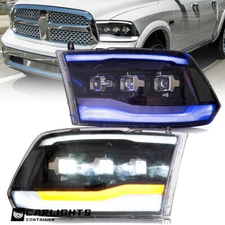 VLAND Headlights For 2009-2018 Dodge Ram 1500/2500/3500 LED Projector Head Lamps