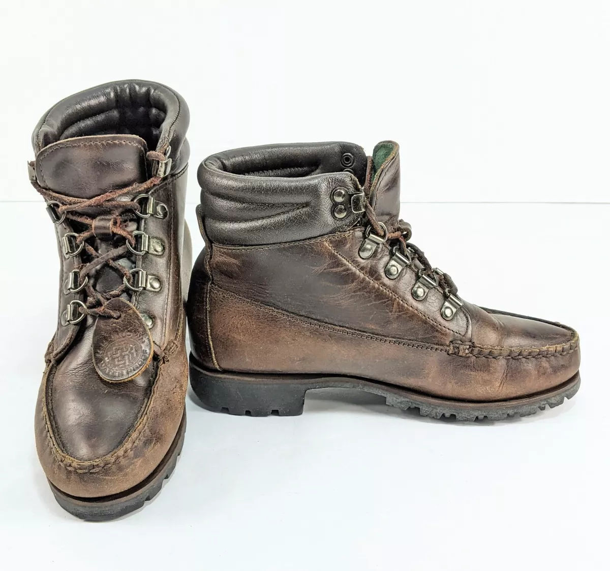H.H. Brown Women s Brown Leather Hiking Chukka Boots Waterproof Gore Tex Size 6M