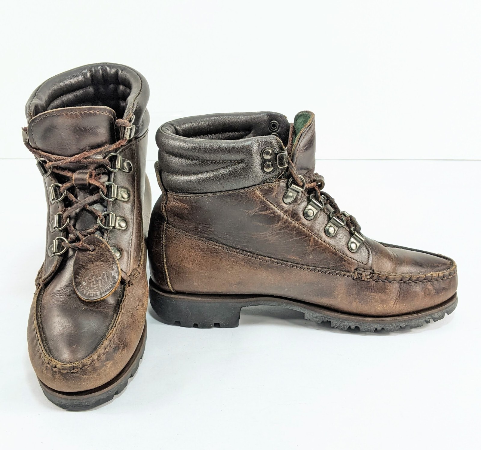 H.H. Brown Women's Brown Leather Hiking 