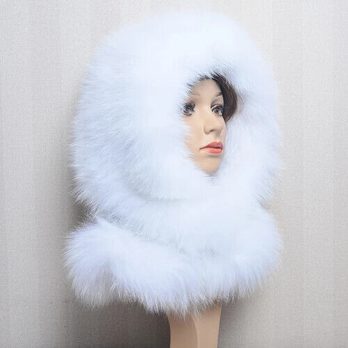 Winter Damen Pelzmützen&Schals warm flauschig Pelzmütze Schal Strick Fell Kapuze Schal - Bild 10 von 31