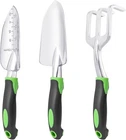 3 PCS Garden Tool Set – Heavy Duty Hand Trowel, Transplant Spade & Rake Kit New