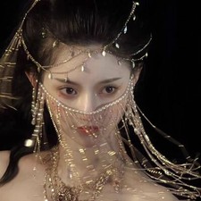 Hanfu Face Curtain Antique Veil Ear Hanging Face Curtain Ancient Decoration