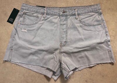 Wild Fable Womens Super-High Rise Cut-Off Button Fly Jean Shorts Light Sz 16 NWT