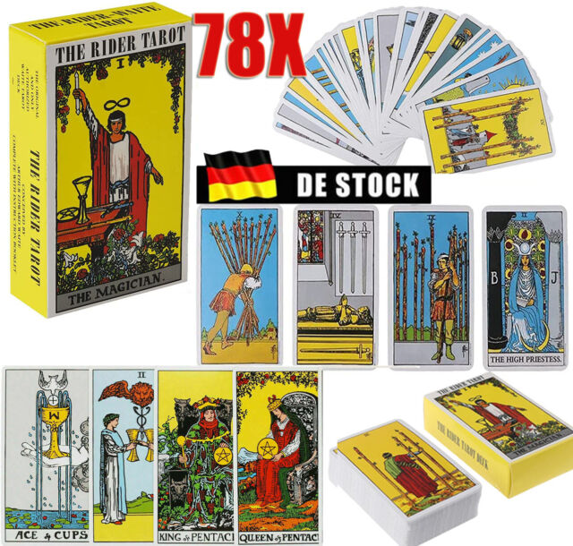 Rider Waite Tarot Kartendeck – 78 Karten – Hohe Qualität – Bunte Bilder Karte