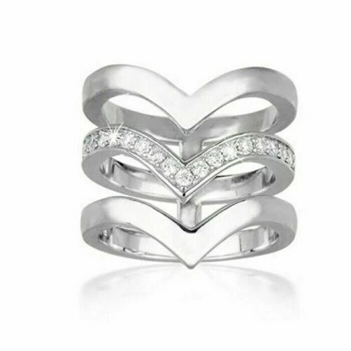 Anelli di lusso trasparente in argento zircone