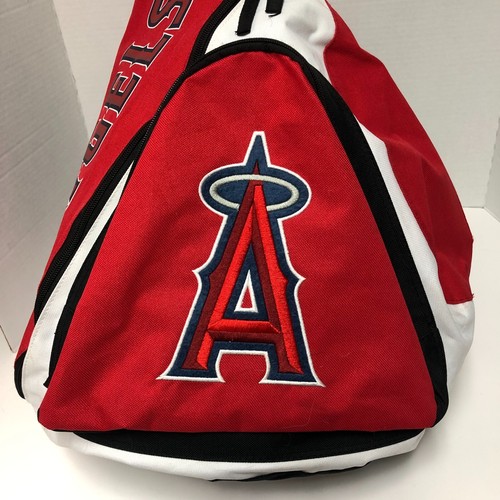 MLB Los Angeles Angels Slingback Backpack Baseball Red w/Logo Canvas + Pocket - Picture 2 of 17