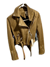 For The Republic Women Green Faux Suede Jacket New Small