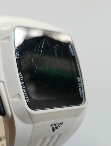 Reloj deportivo Adidas Duramo ADP3260 de cuarzo de goma blanca para hombre - necesita batería nueva - Imagen 10 de 17
