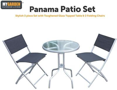Bistro Set Outdoor Patio Garden Furniture Table And 2 Chairs Metal Frame Folding - Folding Patio Table And 2 Chairs