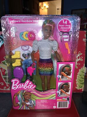 Barbie Color Change Leopard Rainbow American African 12  Doll