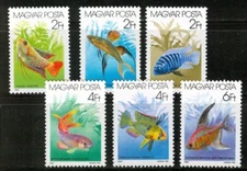 HUNGARY-1987. Fishes (Animals) Cpl.Set MNH!! Mi 3877-3882