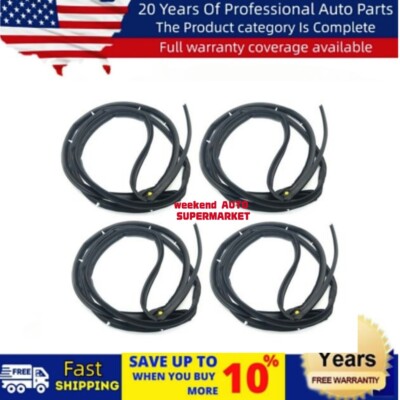 4PCS For 1994-1997 Honda Accord Door Weatherstrip Sllence Opening Gasket On door