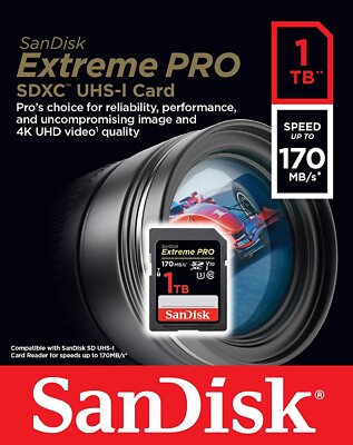 SanDisk Extreme Pro 1TB SD Class 10 SDXC Memory Card - SDSDXXY-1T00-GN4IN