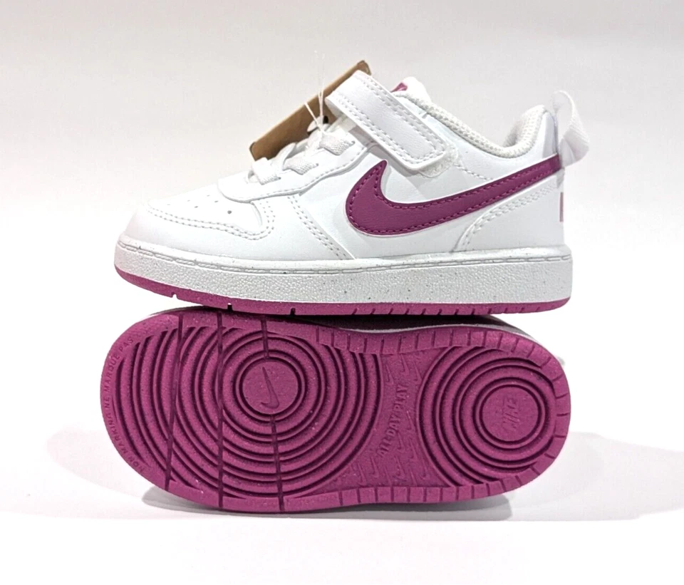 Zapatilla deportiva Nike Court Borough Low Recraft (TD) blanca/fucsia para niñas pequeñas-talla Asst Foto 4 de 4