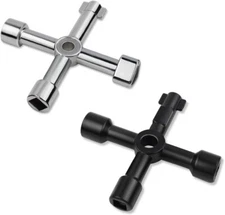 2 Pack Sillcock Key Set,4 Way Water Key Tool,Multi-Functional Silcock Water Keys