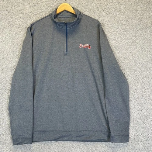 Onward Reserve Atlanta Braves 1/4 Zip Pullover Men’s Large Gray Performance