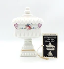 VINTAGE WESTMORELAND MILK GLASS WEDDING BOWL ROSES & BOWS ORIGINAL PAPERWORK