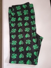 LuLaRoe Women's TC Leggings St Patrick's Black/Green