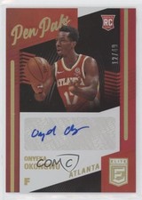 2020-21 Donruss Elite Pen Pals Red 12/49 Onyeka Okongwu #PP-ONY Auto 02ez