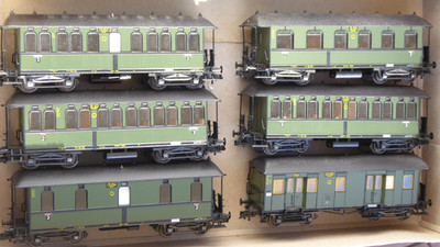 Liliput H0 Lot 6x Langenschwalbacher Passenger Cars DRG Era 2 Good with NEM
