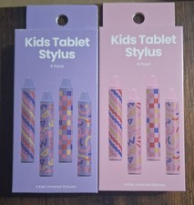 New Set of 2 Kids Tablet Stylus Pen 4-Pack 8 total Crayon Style for Tablets