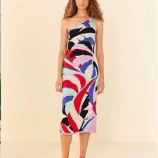 Farm Rio Monstera Knit Midi Dress XL – Colorful Tropical Summer Bodycon