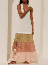 By Anthropologie Celandine Sleeveless Scoop-Neck Tiered Maxi Dress S New 280845