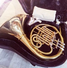French Single Horn F-Key Brass, Gold Finish.