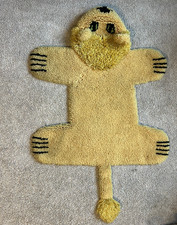 Vintage Bucilla Latch Hook Lion Rug Child Kid Theme 32"X43"Large Wall Hanging