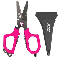 Pink Fishing Scissors With Sheath Effortless Precision For Braid Line And More