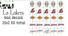 LA Lakers NBA  Waterslide Nail Decals Set Of 50 Instructions Bonus KC