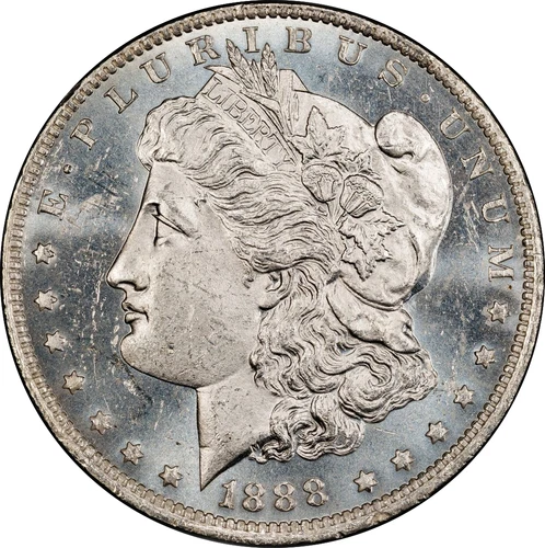 1888-O PCGS MS63 Morgan Dollar, Better Date, Looks PL, Blast White, Very Flashy!