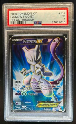 2015 Pokemon XY Mewtwo EX BREAKthrough Full Art #157 PSA 1