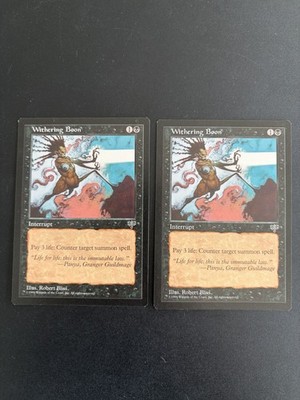 MTG 2x Withering Boon   Mirage   Englisch   Old Border   Rare Klassiker