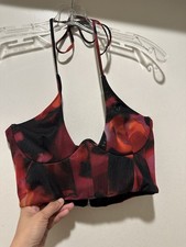 White Fox Corset Top Red  Black Size Medium