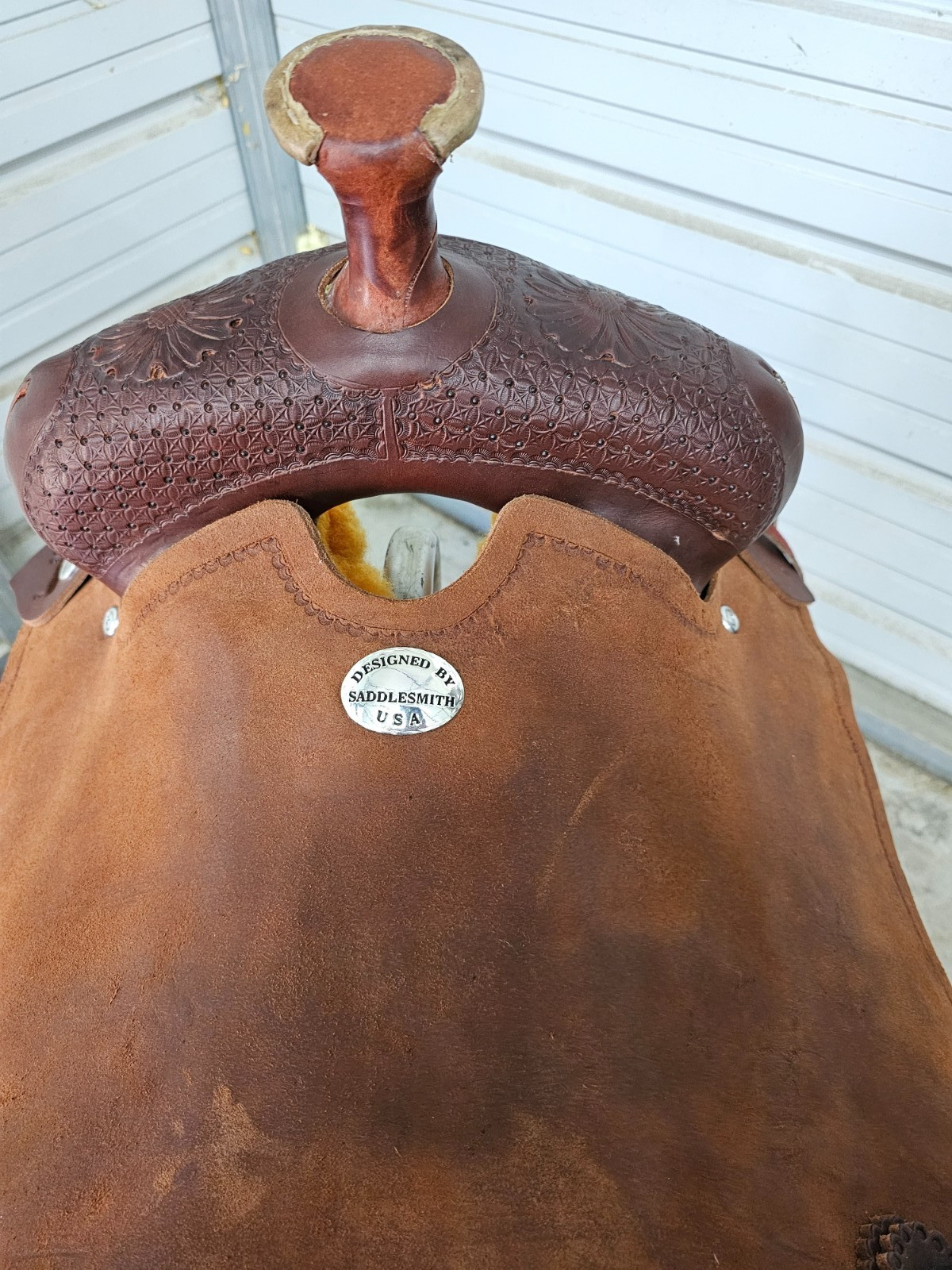 New 16" Brown Rough Out Ranch Cutter/Roper Cow Horse Saddle by SaddleSmith Co.