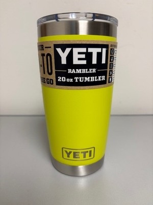 FireFly Yellow YETI® 20 Ounce RAMBLER® - Authentic - Mag Lid | eBay