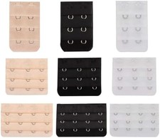 Bra Extender Set, 2 and 3-Hook 4-HooK, Soft Elastic Band in Beige, Black, White,