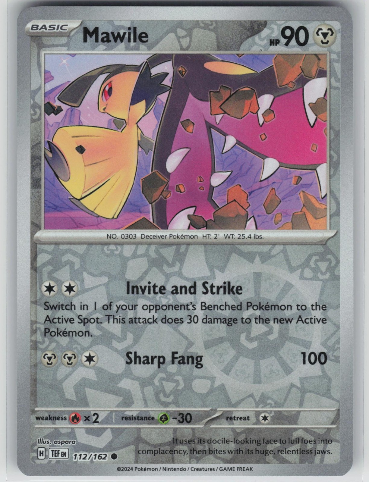NM Mawile 112/162 Reverse Holo Common Temporal Forces Pokemon 2024